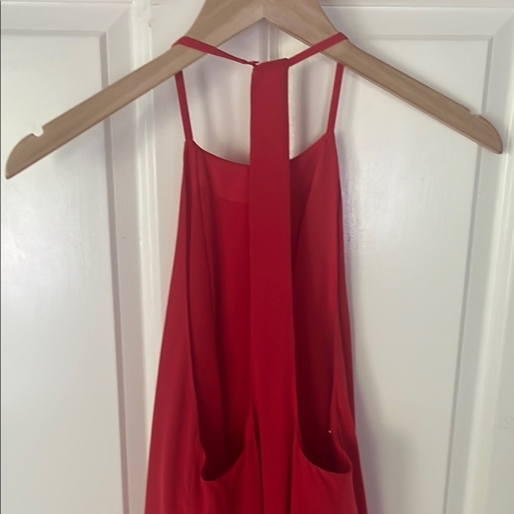 Club Monaco Red Silk Scarf Halter Sun-dress with open back size 00 - Picture 8 of 14
